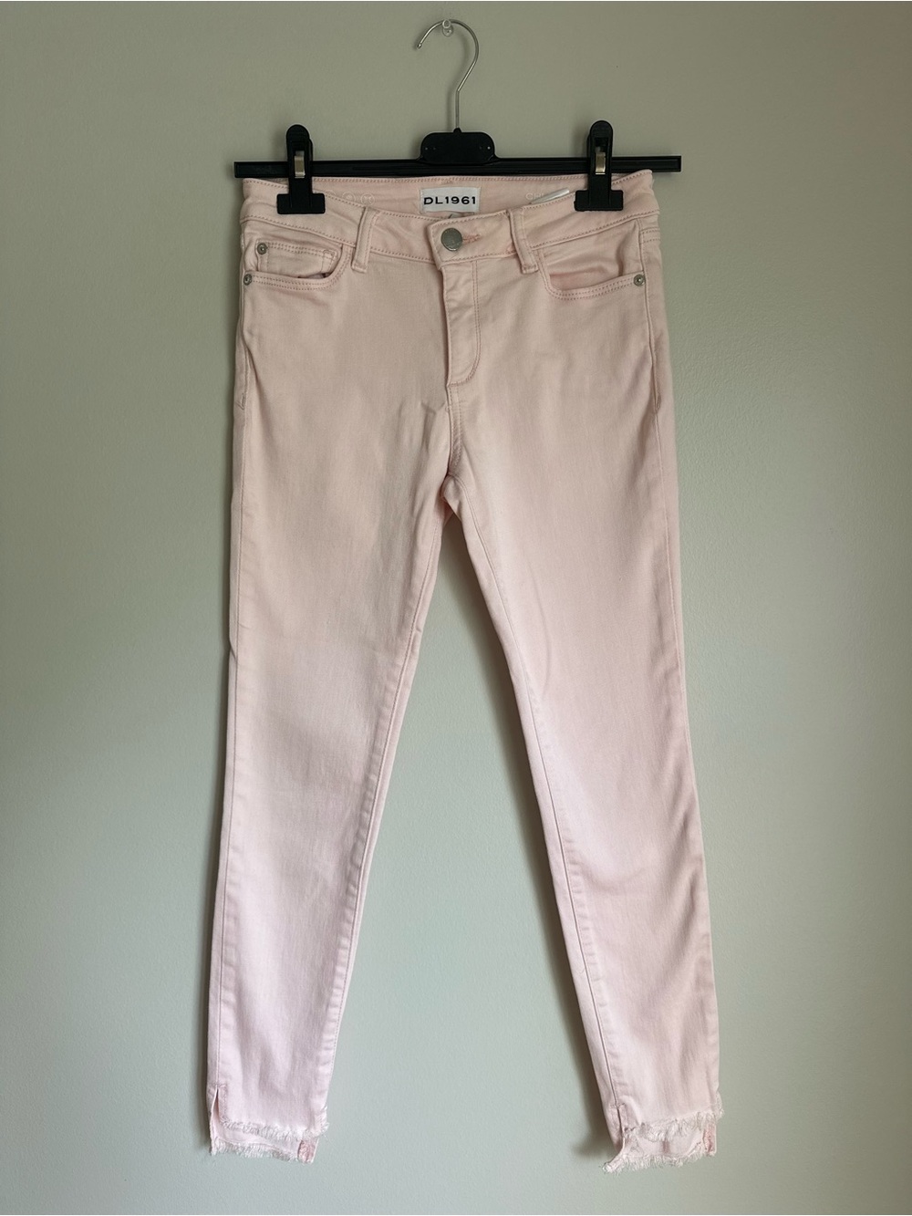 DL1961 Girls Chloe Skinny Frayed Ankle Pink Color Jeans Size 14